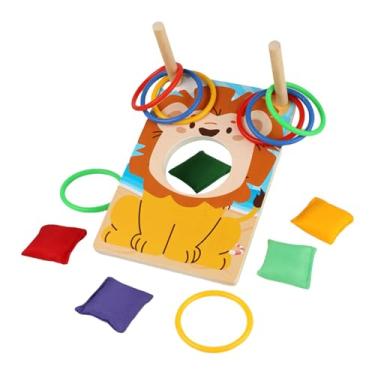 Imagem de Kokiya Conjunto de arremesso de feijão, jogo de argolas com animais, diversão em família, tabuleiro portátil para crianças