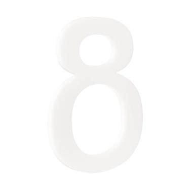 Imagem de HASWARE Número de casa autoadesivo de 10 cm - à prova d'água e resistente ao clima - fácil instalação para porta postal de caixa de correio doméstica (branco, 8)