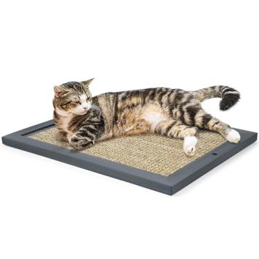 Imagem de Poste arranhador para gatos – BXL, arranhador de parede de sisal de madeira natural, tapete vertical para arranhar gatos no chão ou na parede para gatos, adultos ou gatinhos, protetor de móveis de