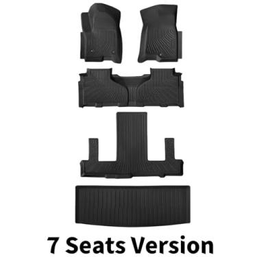 Imagem de Revestimento de carga TPE compatível com Chevy Tahoe/compatível com GMC Yukon (versão para 7 assentos) 2021-2024 Proteção para todas as condições climáticas Revestimentos de piso Acessórios para tapet