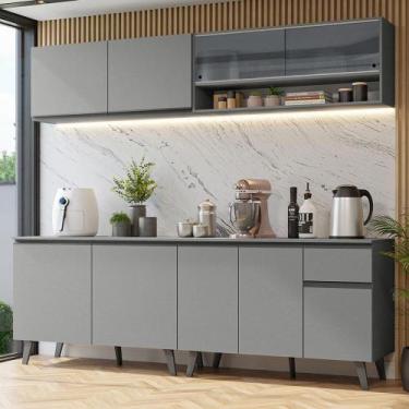 Imagem de Armário de Cozinha Completa 240 cm Nice Madesa 03, Cinza