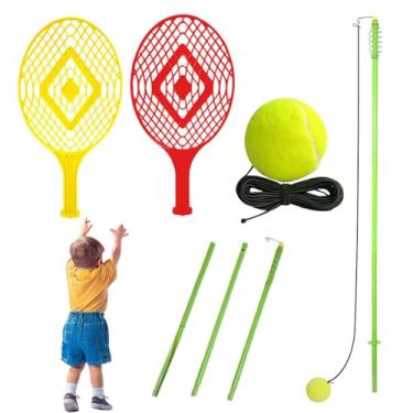 Imagem de Bola De Treino De Ténis Com Rebote, Treinador Portátil De Ténis Individual, Suprimentos Para Desportos De Equipa Para Bater, Balançar, Jogar, Feedback, Treino Para Atletas, Jogadores E