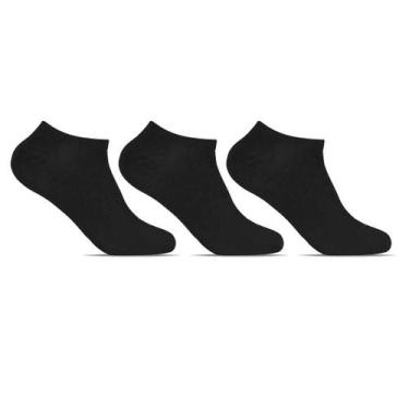 Imagem de Kit 3 Pares Meia Masculina Sapatilha Invisivel Adulto Básica Comfort -