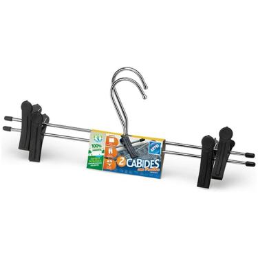 Imagem de Kit 2 Cabides em Aço Cromado com Presilha - Arthi