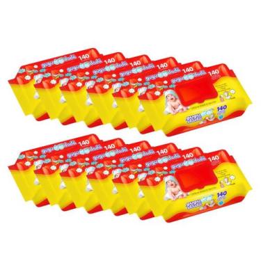 Imagem de Kit 12 Toalhinhas Umedecidas Gugu Dadá Lenços 140 Unidades Revenda Bar