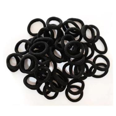 Imagem de 250 peças de laços de cabelo de bebê de algodão para meninas e crianças, faixas de cabelo sem costura para crianças, suportes elásticos para rabo de cavalo (preto)