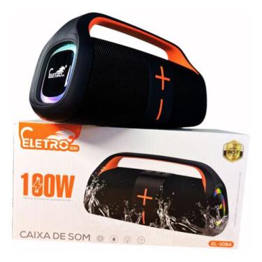 Imagem de Caixa De Som Grande Bluetooth Potente Graves 100w Led Rgb Cor Preto 11