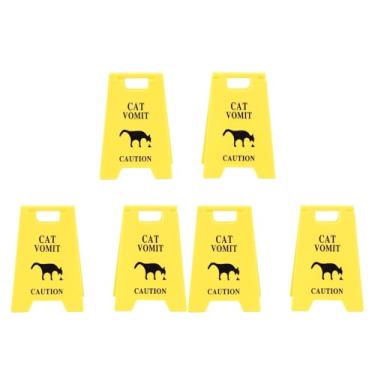 Imagem de GLOGLOW 6pcs CAT VOMIT CUIDADO, Multifuncional Engraçado Inovador óbvio Vômito de Animais de Estimação de Animais de Estimação para a Sala de Estar No Quintal da Cozinha (YELLOW)