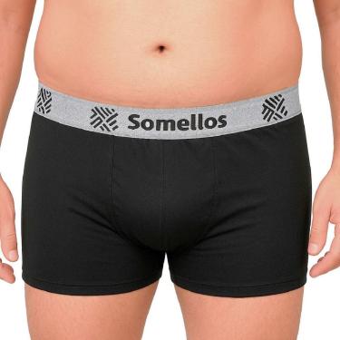 Imagem de Cueca Boxer Somellos Masculina Microfibra Premium Anatómica Confortável Azul, Branca e Preta