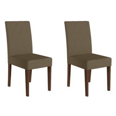 Imagem de Conjunto 2 Cadeiras Jade Poliman Móveis - Amendoa com Capuccino