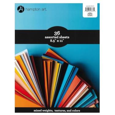 Imagem de Hampton Art Pacotes variados de cartolina com 36 folhas de 21,6 x 28 cm – papel cartão colorido para álbuns, folhas de papel artesanal, papel para impressora de cartão, papel de construção, cores
