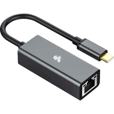 Imagem de Conversor USB C Para LAN RJ45 Adaptador 5+