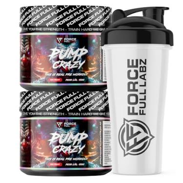 Imagem de Force Full Labz - Pré Treino Pump Crazy Real Pre Workout Beta - Alanina - Taurina - Arginina - Cafeina (300g Kit 2x, Frutas Vermelhas)