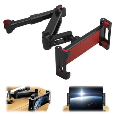 Imagem de vvag Suporte de tablet para encosto de cabeça de carro, suporte de banco traseiro ajustável para iPad Pro, Air, Mini, dispositivos de 4,7 a 11 polegadas, acessórios essenciais de viagem na estrada