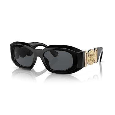 Imagem de Versace Adulto Unissex Óculos de Sol, Armação Preta, Lentes Cinza Escuro, 53 Mm