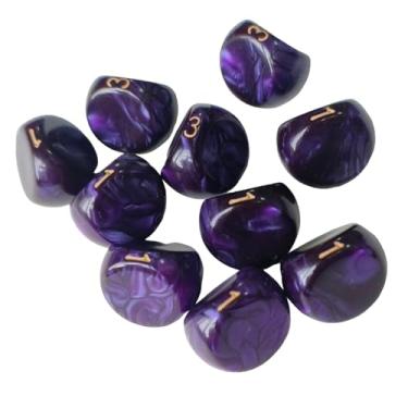 Imagem de MERIGLARE Conjunto de dados com 10 peças, dados de jogo de 3 lados, brinquedos de entretenimento, artigos para festas, de acrílico para KTV, jogos de tabuleiro, Roxo
