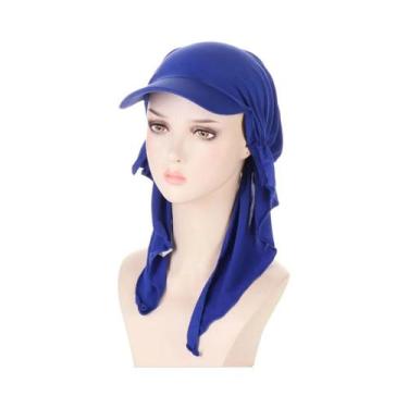 Imagem de Boné Hijab Interno de Modal Macio - Turbante para Mulheres, Azul