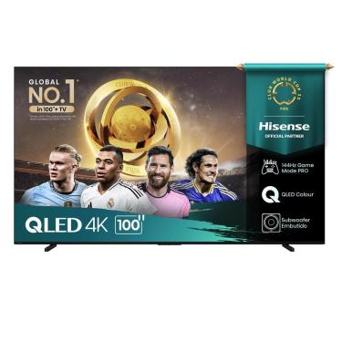 Imagem de Smart TV 100” Hisense 100Q7QG QLED 4K com HDR10+ Dolby Vision Game Mode controle por voz Alexa AirPlay