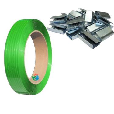 Imagem de Kit - Fita De Arquear Pet Verde 13 Mm + 1kg Selo Pet 13mm - Tutti Supr