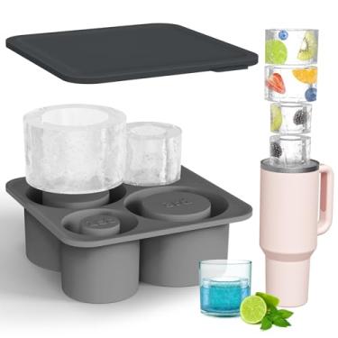 Imagem de Molde de bandeja de gelo para Stanley 1,134 g, 850 g, 597 g, acessórios de copo de 396 g, anel de silicone Alwenid com tampa para freezer, coquetéis, uísque, café e suco, livre de BPA, lavável na