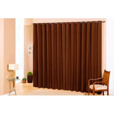 Imagem de Cortina Giovana 2 m X 1,60 m Oxford - Claudia Casa, Marrom