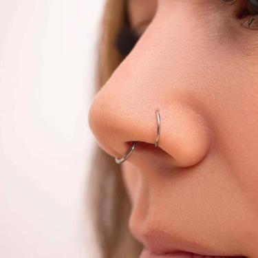Imagem de Piercing de Nariz Prata 925 8mm Argola Argolinha - Isa Roncari joias