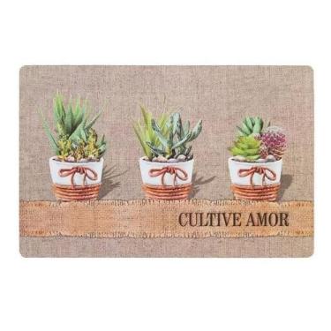 Imagem de Jogo Americano Flex 28x44cm Copa&Cia 4 Peças, Suculentas