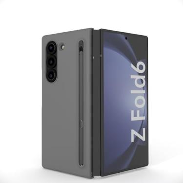 Imagem de TNRV Capa traseira com Samsung Galaxy Z Fold 6 com caneta S, feita de material plástico de policarbonato, com uma nova caneta S compacta e suporte para caneta