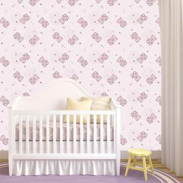 Imagem de Papel de Parede Adesivo - Urso Pelúcia Rosa - 010ppb - Allodi