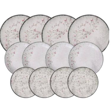 Imagem de Jogo de Pratos 12 Peças Tramontina Floralis em Porcelana