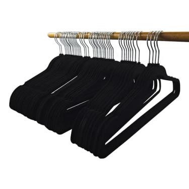 Imagem de Kit 30 Cabides de Veludo Slim Adulto 45cm – Antiaderente, Giratório e Reforçado | Blazer, Camisa, Calça, Vestido