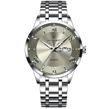 Imagem de Relógio masculino analógico quartzo á prova d´agua em aço inoxidável