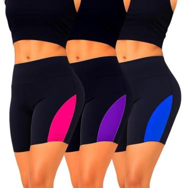 Imagem de Kit 3 Shorts Leg Legging REDINHA Cintura Alta Fitness Treino Casual Corrida Academia Cores 669-Feminino