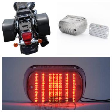 Imagem de Compatível com Suzuki Motorcycle 2001-2010 VL800 Boulevard C50 / C800/ C50T/ C50C; Luz traseira de freio LED, Idicador de seta integrado (luz traseira de freio LED + seta, cor fumaça)