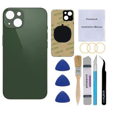 Imagem de Perzework Substituição de vidro traseiro OEM para iPhone 13 Mini 5,4 polegadas (verde) com kit de ferramentas de reparo