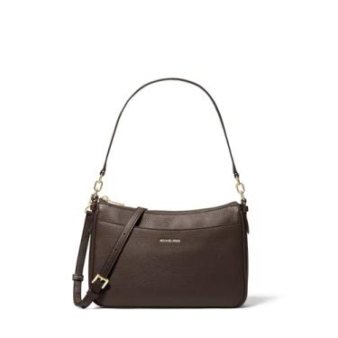 Imagem de Michael Kors Bolsa tiracolo Jet Set Pochette com zíper médio, ferragens douradas/couro seixo/chocolate