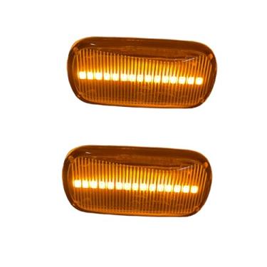 Imagem de znakeauto 2 x Kit de luz de marcador lateral de para-lama LED âmbar completo compatível com JDM Spec Hon-da/Acura RSX Integra Civic EP3 Fit Jazz Replace OEM Amber Sidemarker Lamps (lente transparente