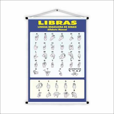 Imagem de Banner de Lona Educativo Libras - 85x60cm - Fabrika de Festa