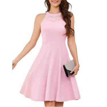 Imagem de Vestido Bbonlinedress rosa, coquetel, curto, baile, evasê, feminino, X