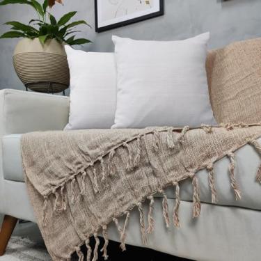 Imagem de Genérico, Kit Manta Para Sofá Caramelo + 2 Capas De Almofada Com Zíper Cor:08