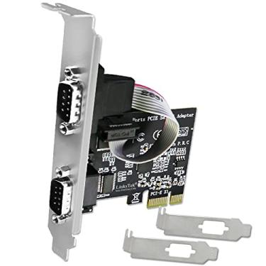 Imagem de LinksTek 2-Port PCI Express RS-232 DB9 Serial Port Card for Windows XP, Vista,7, 8.x, 10, 11 32/64bit and Linux PCs, PCIE RS232 Card, PCIE Serial DB9 Port Card (PCIE-SE2)
