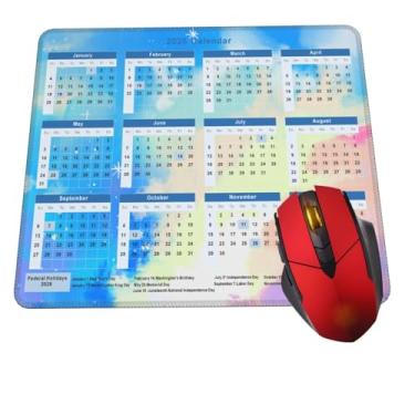 Imagem de Mouse pad calendário 2025 com mouse pads de férias para mesa, base de borracha antiderrapante, quadrados, tapete de mouse para computador, casa, escritório, azul