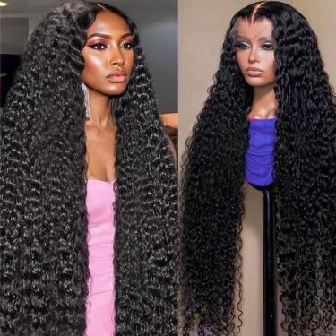 Imagem de Perucas frontais de renda Segsavor Deep Wave, cabelo humano de 30 pole