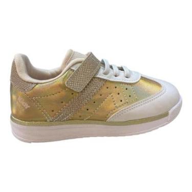 Imagem de Tenis Infantil Menina Kidy Casual Conforto Brilho Metalizado Autocolante 45210070932 Dourado-Feminino