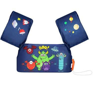 Imagem de MoKo Faixa de braço de natação para crianças de 9 a 22,7 kg, colete de natação infantil fofo desenho animado asas de natação manga flutuante de piscina, esportes aquáticos, aprendizagem, equipamento