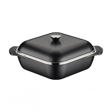 Imagem de Caçarola Quadrada Tramontina Lyon Em Alumínio Com Revestimento Preto 28cm