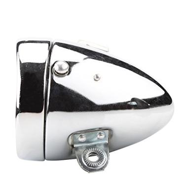 Imagem de Domary Farol de Bicicleta Vintage, 6 Luz Frontal LED, ângulo de Visualização de 160 Graus, Aço Inoxidável, Impermeável, Com Suporte de Montagem, para Passeio Noturno (Prata)
