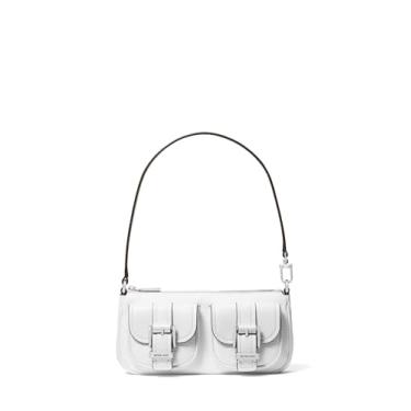 Imagem de Michael Kors Bolsa pequena conversível Zoe, Ferragens prateadas/branco óptico, One Size