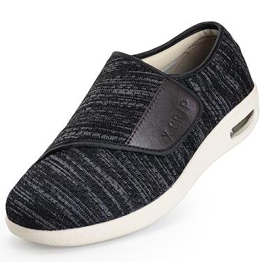 Imagem de Tênis de corrida masculino – Tênis esportivo leve com malha respirável, sola antiderrapante para academia, caminhada e uso diário – Disponível nos tamanhos 14-18, Preto, cinza, 41