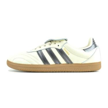 Imagem de adidas Samba LT Tênis feminino, Branco creme/preto/chiclete, 38